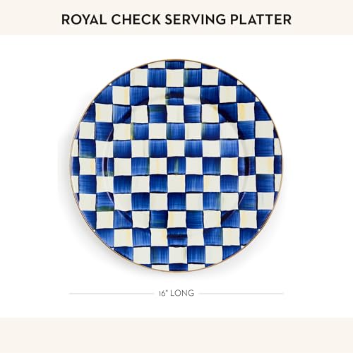 MACKENZIE-CHILDS Enamel Serving Platter, Blue-and-White Royal Check by MACKENZIE-CHILDS - Used condition - Image 4