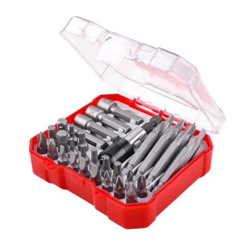 Jeenuuder - Destornillador de trinquete (34 piezas, combinación de lotes, triángulo, ciruela, destornillador de forma especial, caja de hogar, fácil de usar