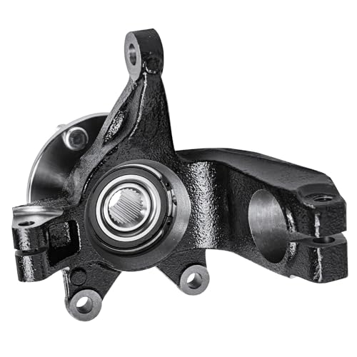 Image of Detroit Axle - Front Left Steering Knuckle Kit for 06-11 Ford Focus, Driver Side CV Axle Shaft Steering Knuckle & Wheel Bearing Hub 2006 2007 2008 2009 2010 2011 Replacement