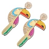 FRCOLOR Pendientes de con Purpurina Colorida Colgantes Creativos y Modernos para Mujer Fiestas y Citas