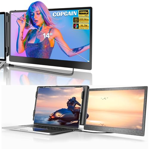 Image of S1 14 inch Dual Screen Extender Monitor+P1 Plus 13.3 inch Dual Laptop Monitor Extender 1080P FHD IPS Laptop Monitor Extender Plug and Play Type-C /HDMI for 13-17.3inch Laptop（Windows,Mac,Android, Dex）
