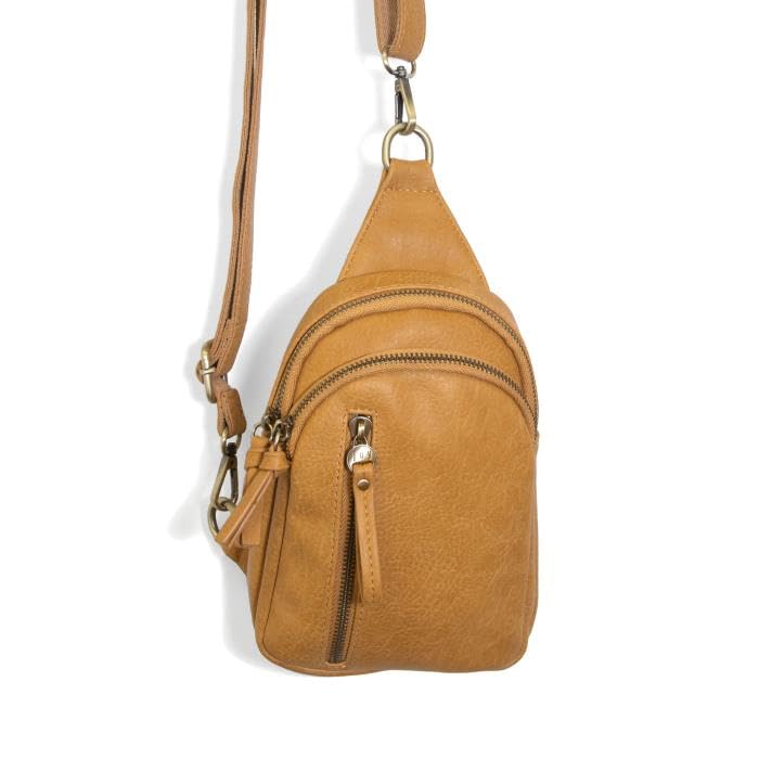 Image of Joy Susan Skyler Sling Bag: Vegan Leather, Zippered Closure, Brass Plated Hardware