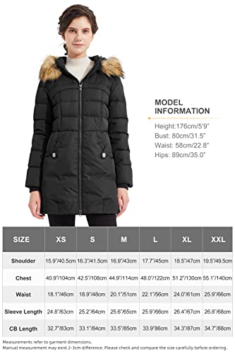 Orolay Women's Heavenly Down Jacket Fur Trim Hooded Winter Coat Stand Collar Parka Jet Black Xl #TOP5