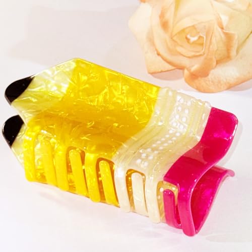 Pinza para el cabello estilo lápiz color amarillo para mujeres, resistente para cabello grueso, ideal para regalo a maestras miniatura 5