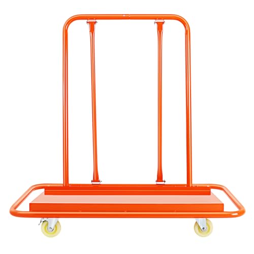 QUIOTUIR Carretilla de Mano Acero Q235 con Ruedas Silenciosas MAX. Capacidad Carga 1000kg Carro Transporte para Transportar Paneles de Pared, Tableros de Yeso, Tableros, Tableros de Madera