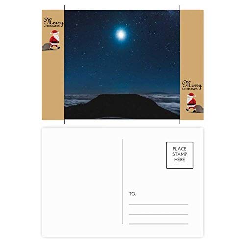Lot de 20 cartes postales Père Noël Moon Night Sky pour vœux