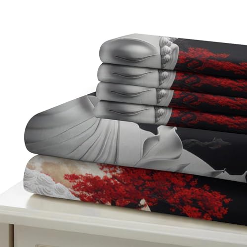 Housse de couette Bouddha 3D 200x200 microfibre parure de lit double