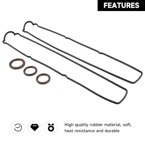 Image of Engine Valve Cover Gasket Kit Left Right - Compatible for Lexus GS300 1993-2005, SC300 1991-2000 for Toyota Crown Saloon 3.0L 1991-2001 - Replace Part 11214-46011, 1121346030