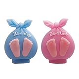 Baby Shower Silicone Candle Mold ,3D Baby Foot Silicone Soap Mold Fondant Cake Decorating Candy Chocolate Mould (Boy&Girl)