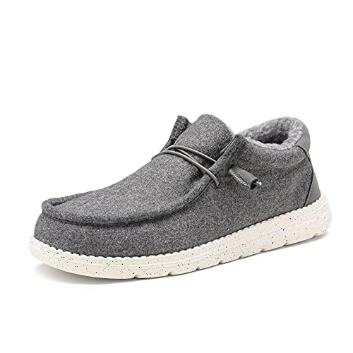 Bruno Marc Men's Slip-on Faux Fur Lined Loafers Casual Shoes 8.5 Grey