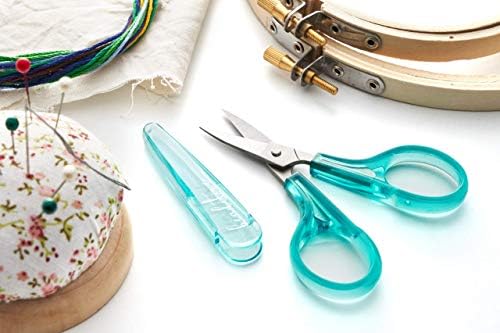 Beaditive Detail Zestaw nożyczek rzemieślniczych (2 szt.) zakrzywione i proste, ostre, kompaktowe | szycie, haft, cięcie papieru, rzemiosło, stal nierdzewna, osłona ochronna
