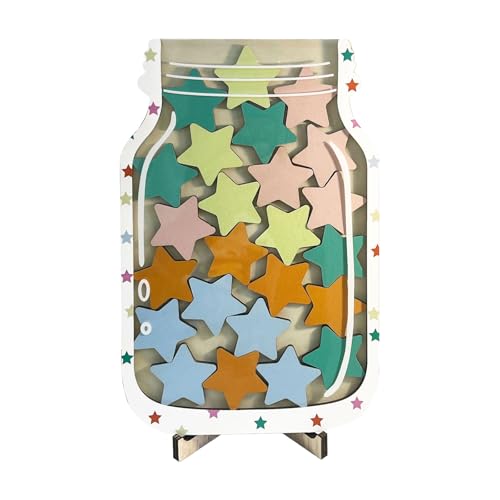 SSKHE Tarro de premio con Star Tokens, cartas de recompensas originales para el comportamiento infantil, tarro de incentivos motivacionales