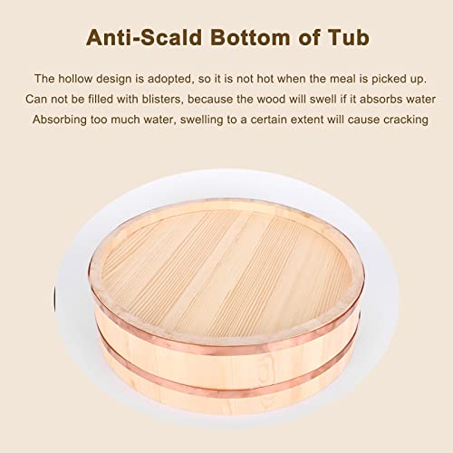 Baril de riz pour sushi en bois naturel cuve traditionnelle 39cm - 5