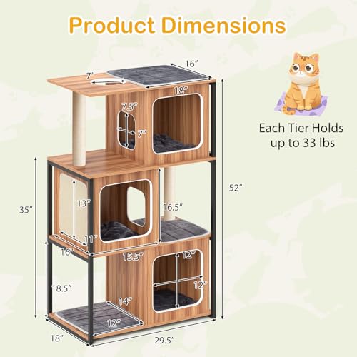 PETSITE Árbol para Gatos de Madera 52 pulgadas miniatura 4
