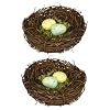 The Bridge Collection 4 and 35 Speckled Eggs Bird Nest Set of 2 Grapevine Decorations Decorative Bird Nests Floral Home Decor