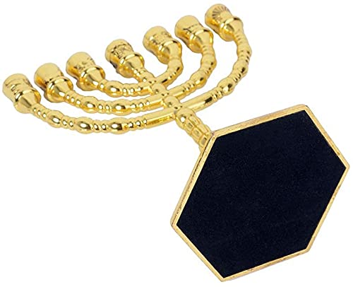 BRTAGG Menorah 7 velas, 12 tribos de Israel menorá, castiçal judaico do templo de Jerusalém (13cm de