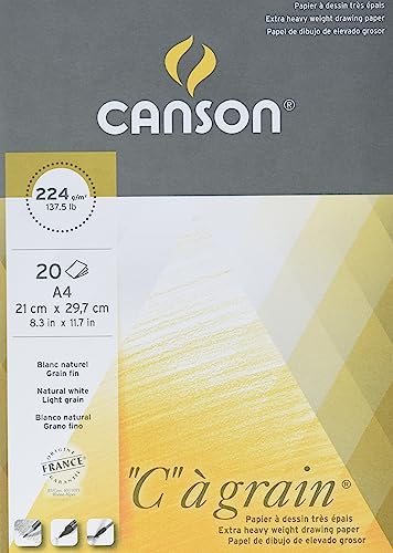 Canson 200027183 C a grain Zeichenpapier, A4, naturweiß