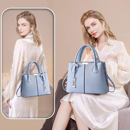 Image of Women's PU Leather Handbag Stylish Tote Shoulder Bag with Crossbody Strap Elegant Spacious Purse for Work & Everyday Use