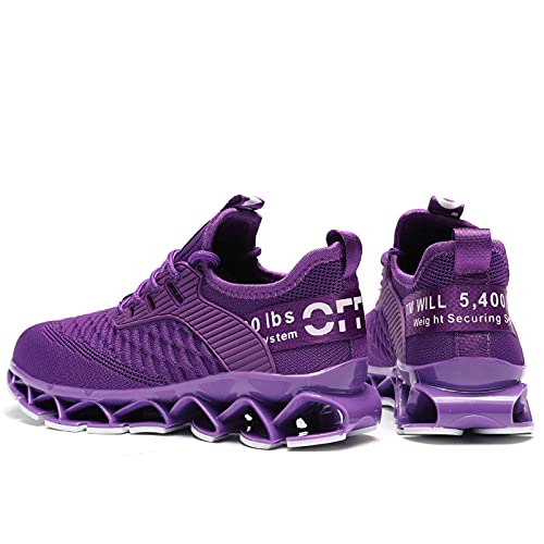 Womens Running Shoes Breathable Mesh Blade Walking Shoes Slip On Tennis Sneakers Fashion Non Slip Work Sport Gym Cross Trainer Purple #TOP5