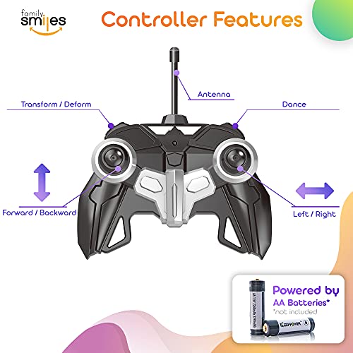 Kids Rc Toy Sports Car Transforming Robot Remote Control With One Button Transformation, Realistic Engine Sounds, 360 Speed Drifting, Sword And Shield Included Toys For Boys 1:14 Scale Yellow #TOP5