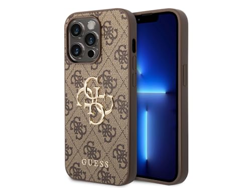 Guess GUHCP15L4GMGBR Hülle für iPhone 15 Pro 6.1 braun hardcase 4G Big Metal Logo