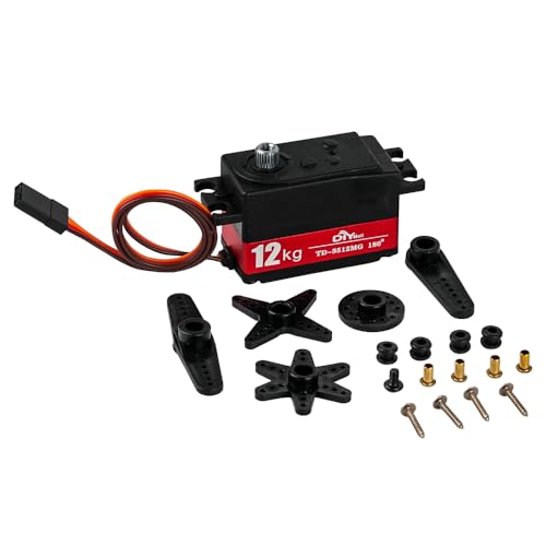 Sparkleiot TD-9512MG 12KG Digital Servo Low Profile Servo Metal Gear High Torque 4.8-7.4V for 1/10 1/8 RC Car Robot (Control Angle 180 Degree)