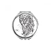 Cat Human Paint Quiet Baby Hand Compact Mirror Round Portable Pocket Glass