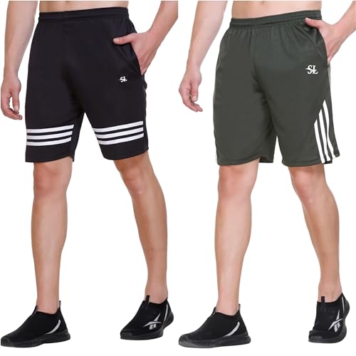 Image of Men's Shorts | Shorts for Men's | Men's Cotton Shorts | Dual Pocket Sleep Shorts - Regular Shorts - Workout, Gym, Running, Sports and Yoga Shorts - Pack of 2