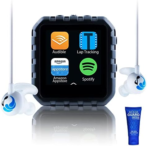 Waterproof Delphin Smart Player Bundle for Swimming - Compatible with Audible, Spotify, and More! (16GB, Swimbuds Sport)