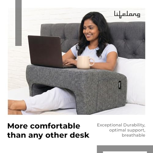 Image of Lifelong Lap Desk Foam Pillow with Comfort Cushioning | Laptop Desk for Sofa, Bed & Floor | Ergonomic Computer Table with Arm Rest | Portable Work Desk for Study, Writing, Reading & Gaming (LLEDP09)