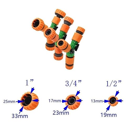 Conector Y de 3 vías para grifo de manguera y válvula de riego DN15 DN20 DN25 de jardín 5