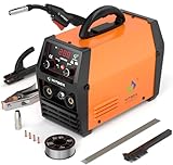 HITBOX 200A Gasless MIG Welder, 3-in-1 Flux Core Welder MIG/ARC/Lift TIG, Portable 240V IGBT Inverter Welding Machine with Torch & 0.8mm Wire, Perfect for Beginners (HBM1200)