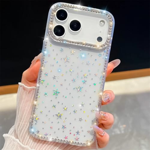 Coque iPhone 17 Pro strass luxe en acrylique rigide pour sublimer vos soirées chic