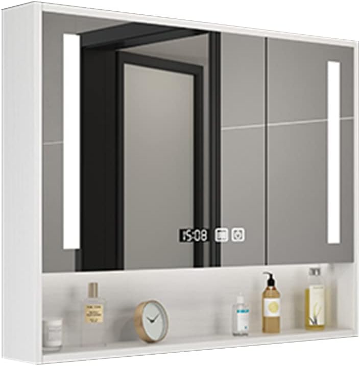 Bathroom Wall Cabinet, Medicine Cabinets, Smart Bathroom Mirror Cabinet, Wall Mirror Storage, Bathroom Vanity Mirror, Shelf Mirror,White-88 * 75 * 12cm