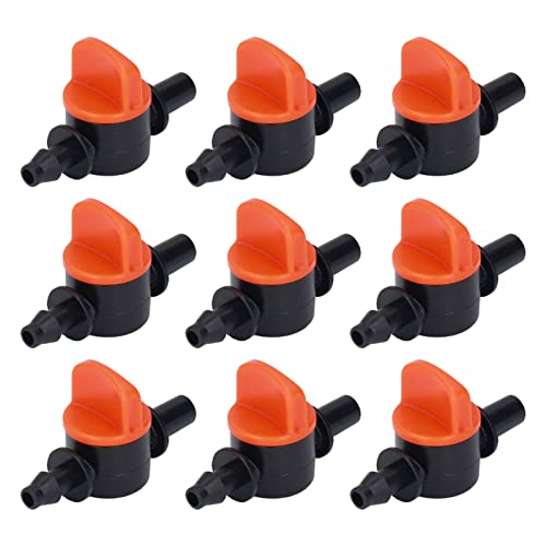 50pcs Adjustable Flow Irrigation Drippers Sprinkler,Drip Irrigation Switch Valve,4/7mm Outer Diameter 6mm/0.2in Drip Irrigation Switching Valve for Outdoor Garden, Drip Irrigation Switch Valve,50