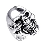 HIJONES Men's Jewelry Stainless Steel Golden Skull Ring
