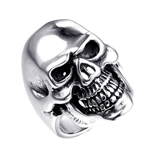 HIJONES Men's Jewelry Stainless Steel Skull Ring