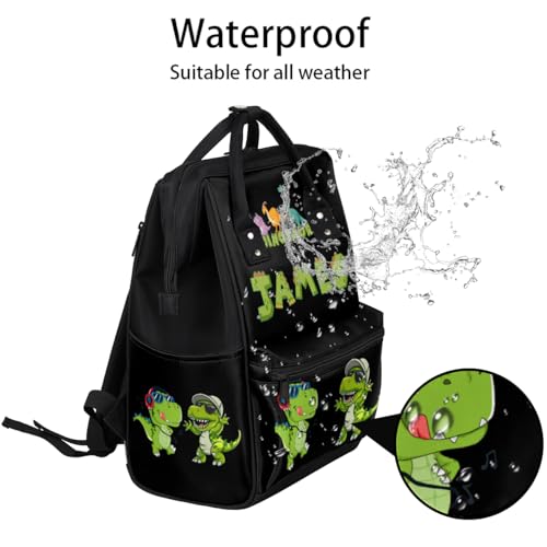 Image of Dinosaurs Diaper-Bag-Backpack for Baby Personalized Baby-Gifts Nappy-Bag | Customized Large Diaper Backpack Travel Stroller Organizer Mommy Bag Waterproof Diaper Bag for New Mom Dad