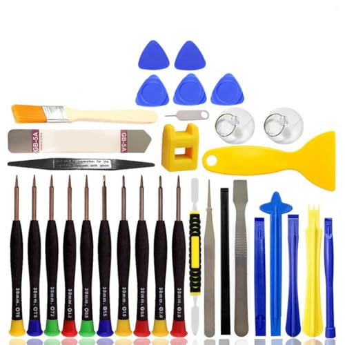 JZK 33pcs Phone Repair Tool Kit, Opening Pry Tools, Precision Magnetic Screwdrivers Set, Complete Professional Universal Tool kit Compatible with iPhone, iPad, Samsung, Tablet, Laptop