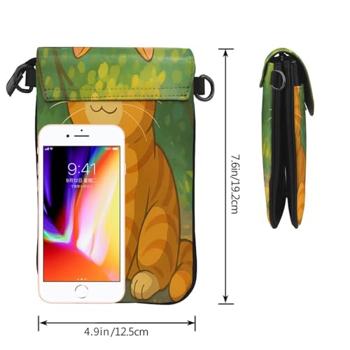 Cell Phone Crossbody Purse Funny Orange Tabby Cat Womens Shoulder Wallet With Phone Pocket3