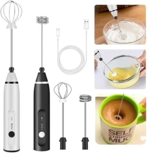 Misturador Bebidas Ovos Mini Mixer Fuê Forte Portátil Elétrico Recarregável (Preto)