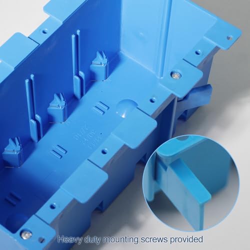Image of 4 Gang Old Work Electrical Box,Blue,71 Cu.in.Switch /Outlet Box,3 Pack | Features ,7-3 /4-Inch Length by 5-1 /3Inch Width by 3-1 /2Inch Depth,PVC Old Work Outlet Box for Constructions, ETL Certified