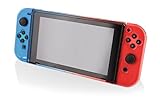 Nyko Thin Case - Dockable Protective Case with Tempered Glass Screen Protector for Nintendo Switch - Red/Blue