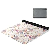 ALAZA Unicorn Flowers Golden Geometric Circles Triangles Yoga Mat Non Slip Fitness Exercise Mat, Workout Mat for Yoga, Pilates and Floor Exercises