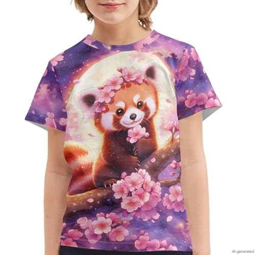 Image of WELLFLYHOM Kids Tshirts Girls Boys Short Sleeve Crewneck Tees Shirts Casual Sport Pullover Tops Size 3-16 Years