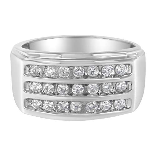 Haus of Brilliance 14K White Gold Men's Diamond Channel Set Band Ring (1 cttw, H-I Color, SI2-I1 Clarity) - Ring Size 10.25