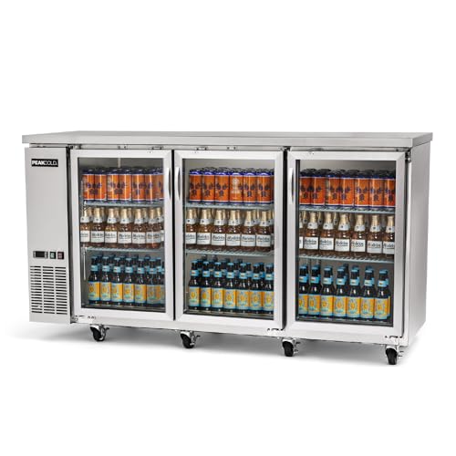 PEAKCOLD 3-Door Counter Height Beverage Refrigerator - 73