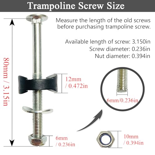 XATAMIO 12 PCS Long Trampoline Screws Length 3.15 Inch, Trampoline Hardware by XATAMIO - Used condition - Image 2