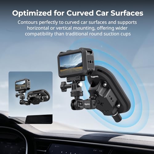 SMALLRIG 3 x 6 Car Suction Cup Mount for Action Cameras, Suction Pad with Manual Pump Lock, Dual Ball Head Magic Arm, Windshield Mount for GoPro 13/12, for DJI Action 6/5 Pro, Insta360 x5-5842 by SMALLRIG - Image 5