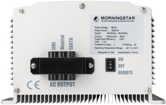 Miniatura 4 de Morningstar SureSine 1000W onda sinusoidal pura, inversor solar fuera de la red 24 VCC, 120 VAC, 60 Hz, salida de cable duro